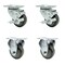Service Caster 3.5 Inch Gray Polyurethane Swivel Top Plate Caster Set with 2 Brake 2 Rigid SCC SCC-20S3514-PPUB-TLB-2-R3514-2 - alternate 1